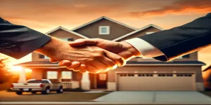 Handshake with home buyer in Texas